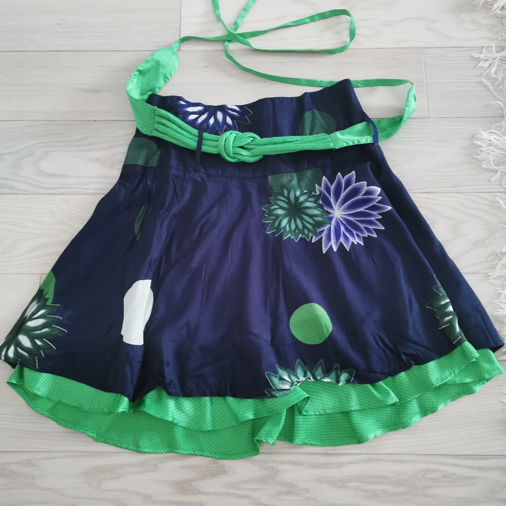 New Depi floral polka dot skirt with belt